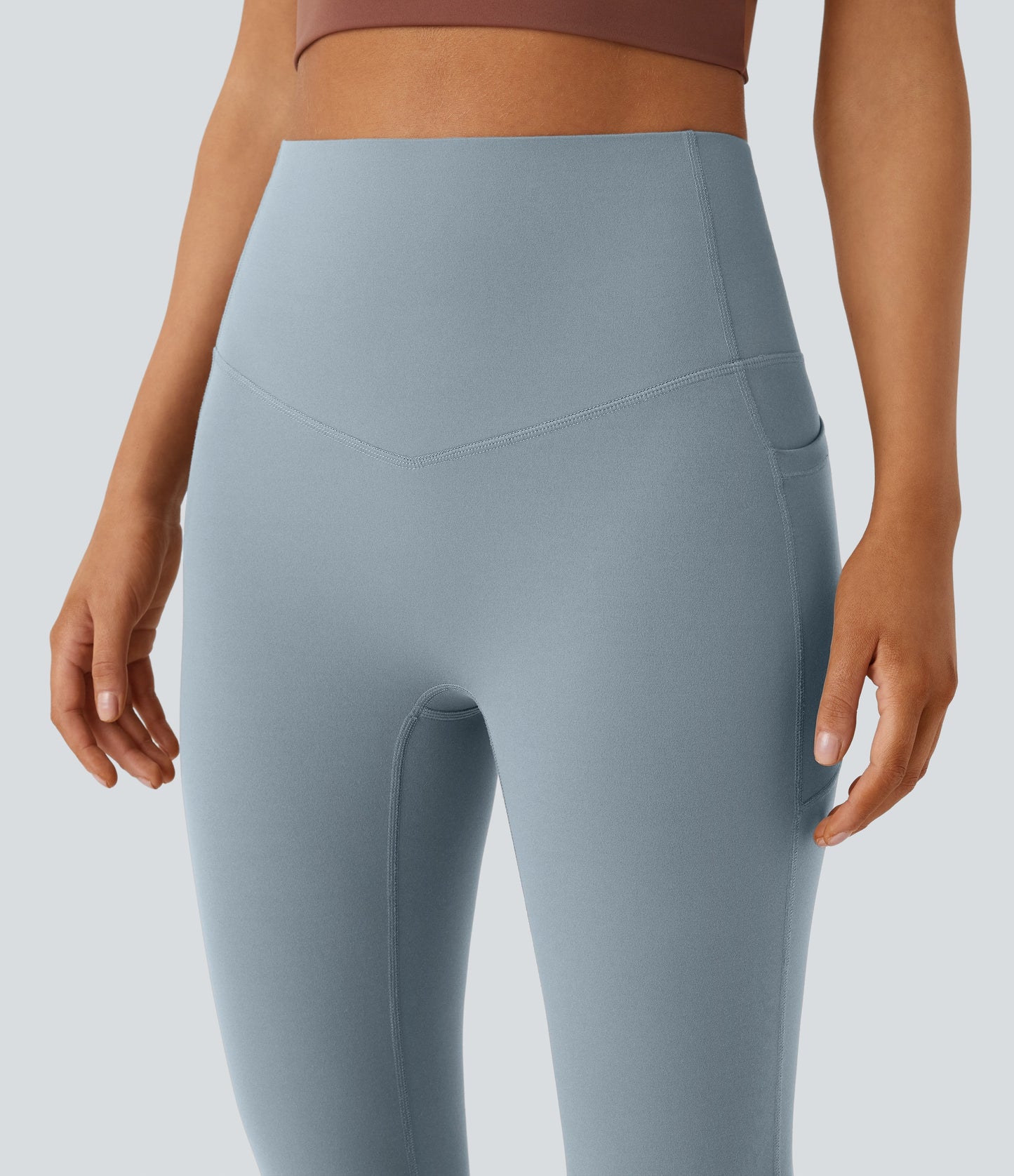 Mixio Ultra Sculpt High-Waisted Tummy Control Side Pocket Shaping Yoga Slight Flare Leggings(New And Limited)