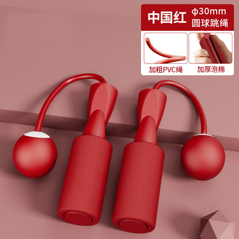 Double-bearing cordless rope skipping device