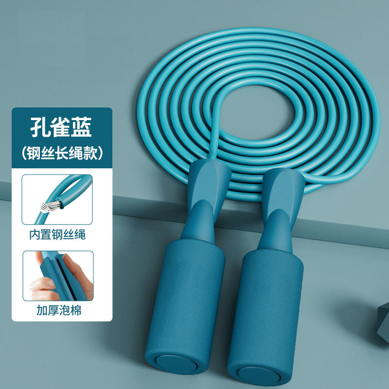 Double-bearing cordless rope skipping device