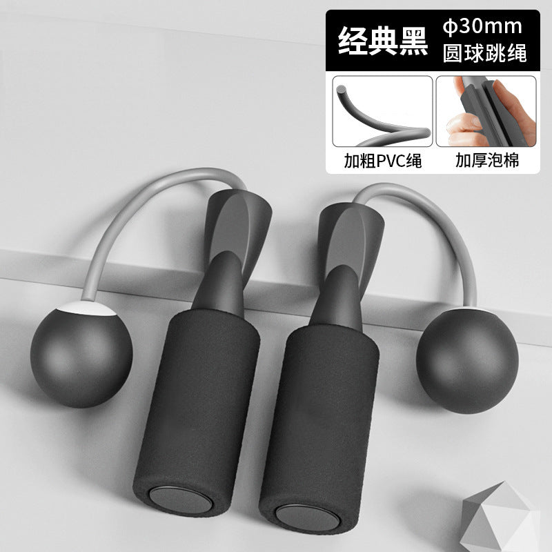 Double-bearing cordless rope skipping device