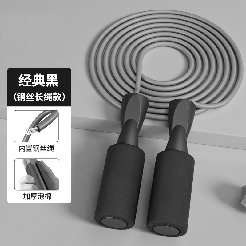 Double-bearing cordless rope skipping device