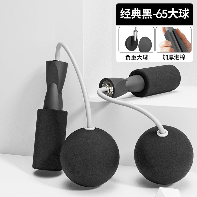 Double-bearing cordless rope skipping device