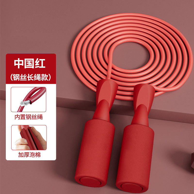 Double-bearing cordless rope skipping device