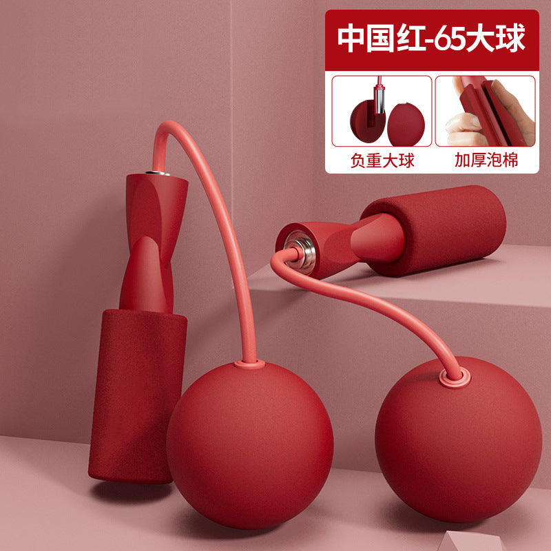 Double-bearing cordless rope skipping device