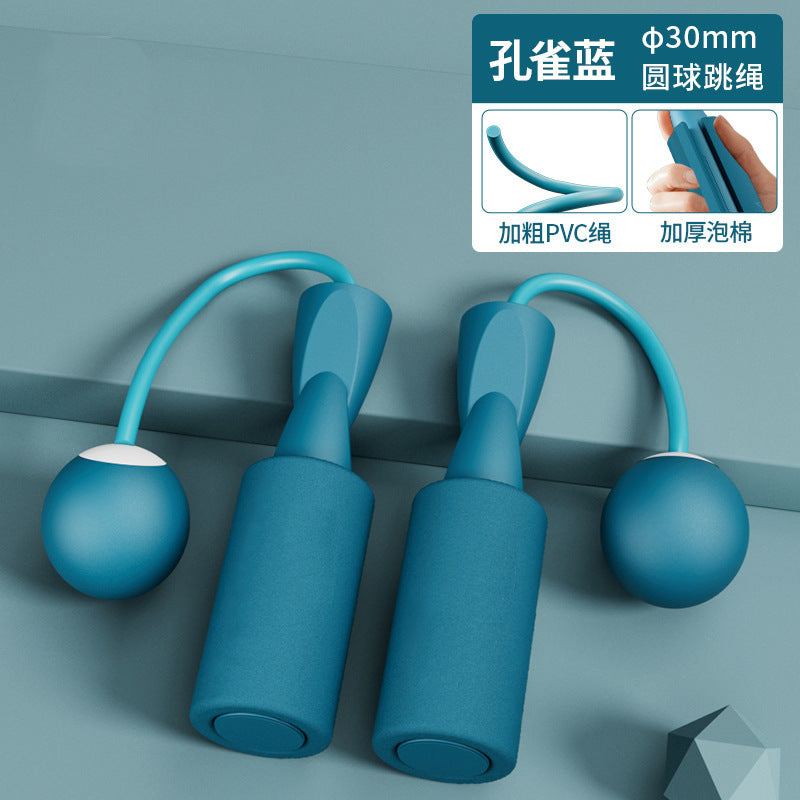 Double-bearing cordless rope skipping device