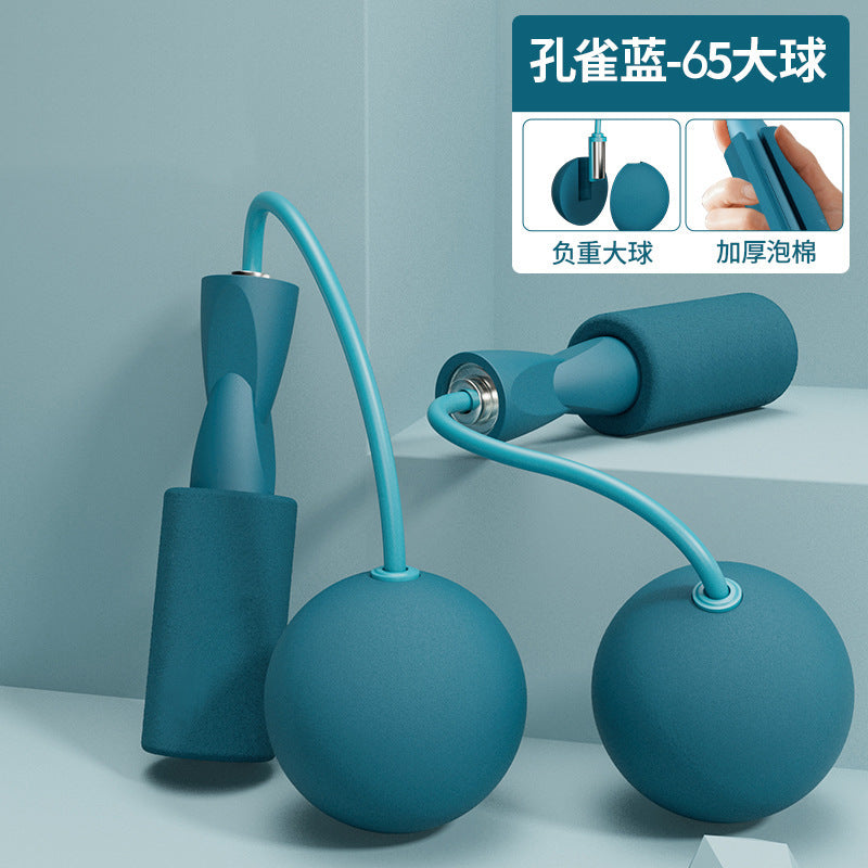 Double-bearing cordless rope skipping device