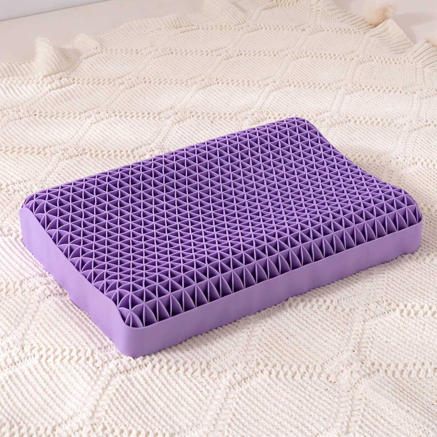 Mixio TPE pillow breathable grid close-up showing airflow channels