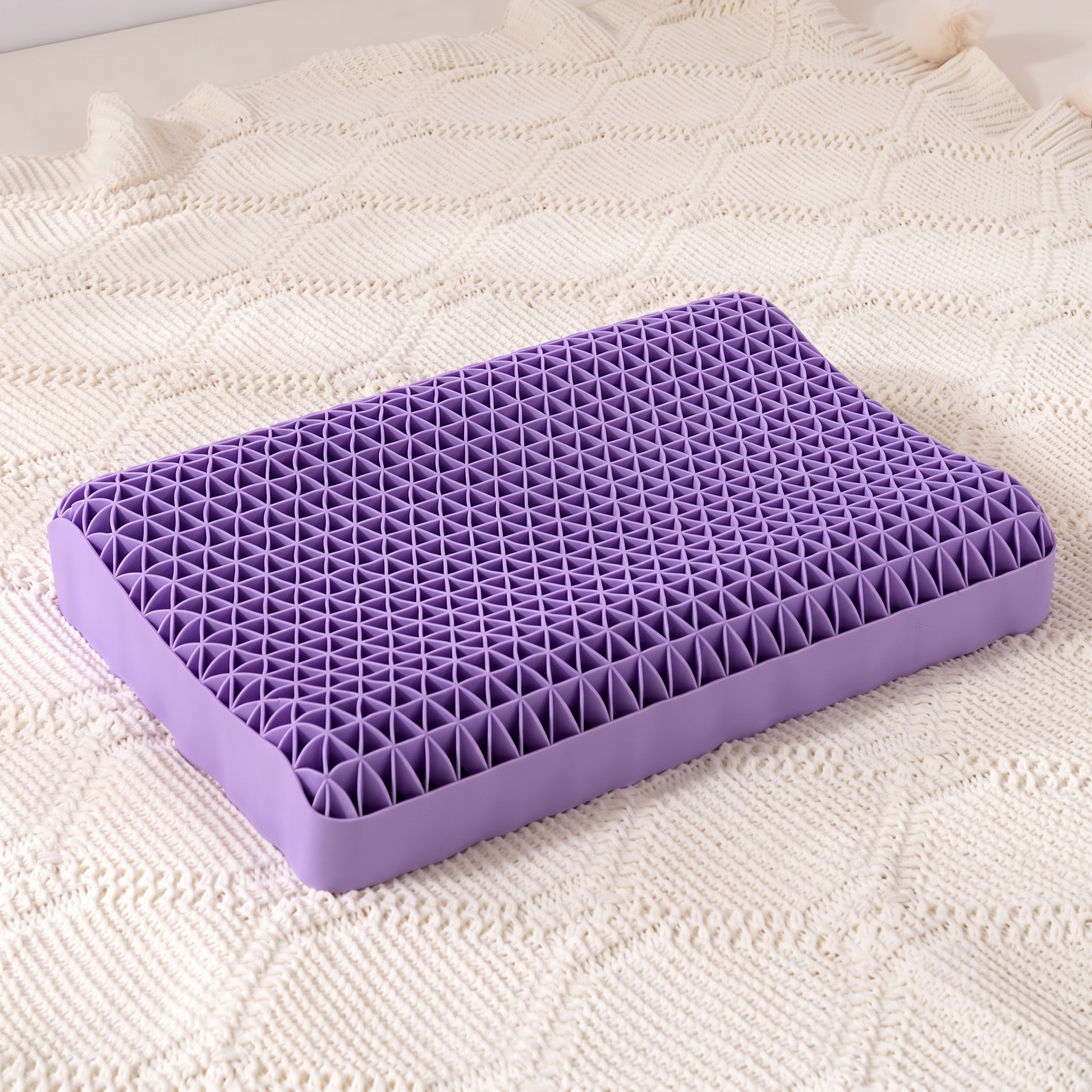 Mixio TPE pillow breathable grid close-up showing airflow channels