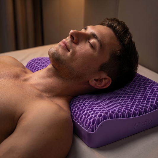 Cool-touch TPE honeycomb grid structure of the Mixio pressureless pillow