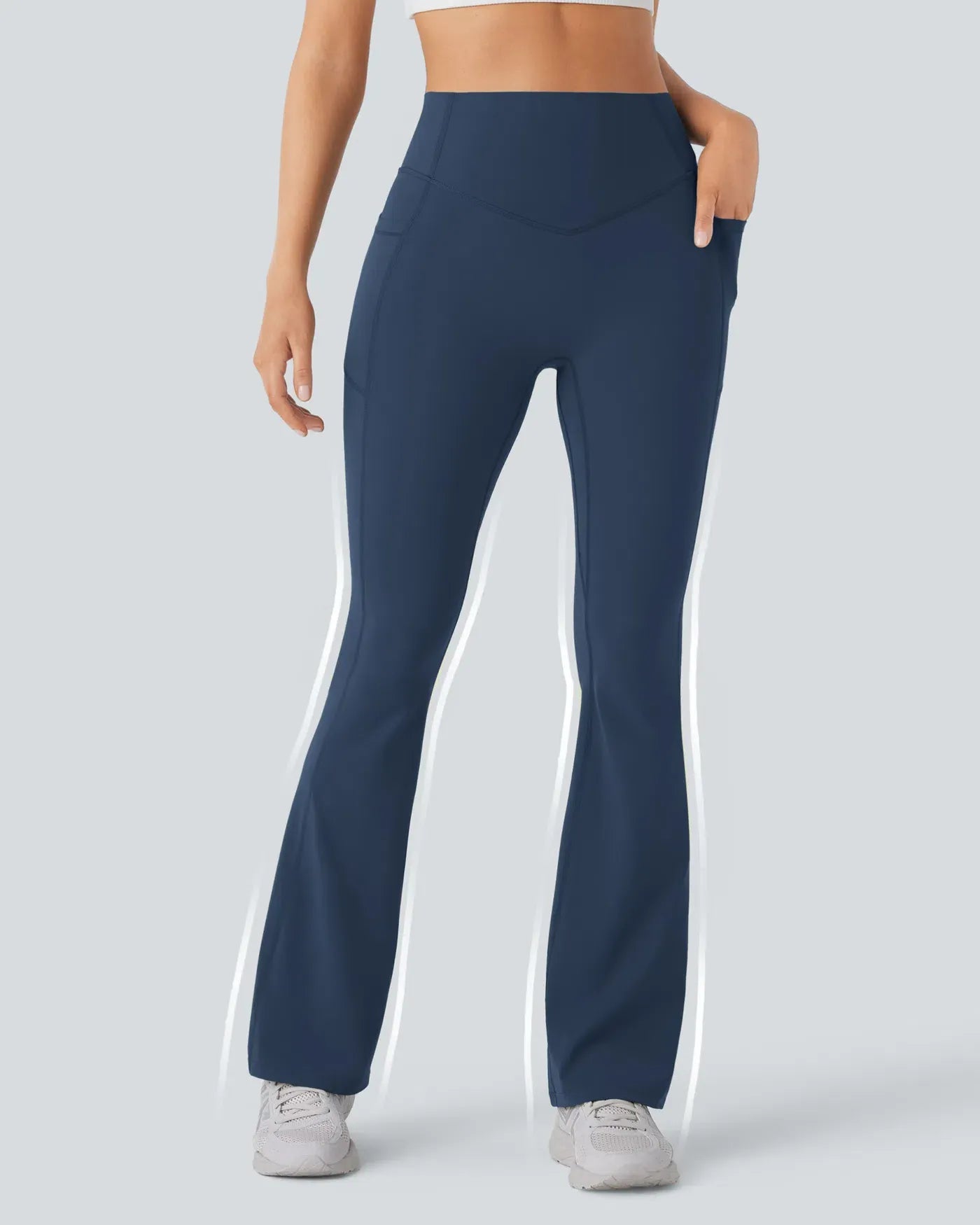 Mixio Ultra Sculpt High-Waisted Tummy Control Side Pocket Shaping Yoga Slight Flare Leggings(New And Limited)