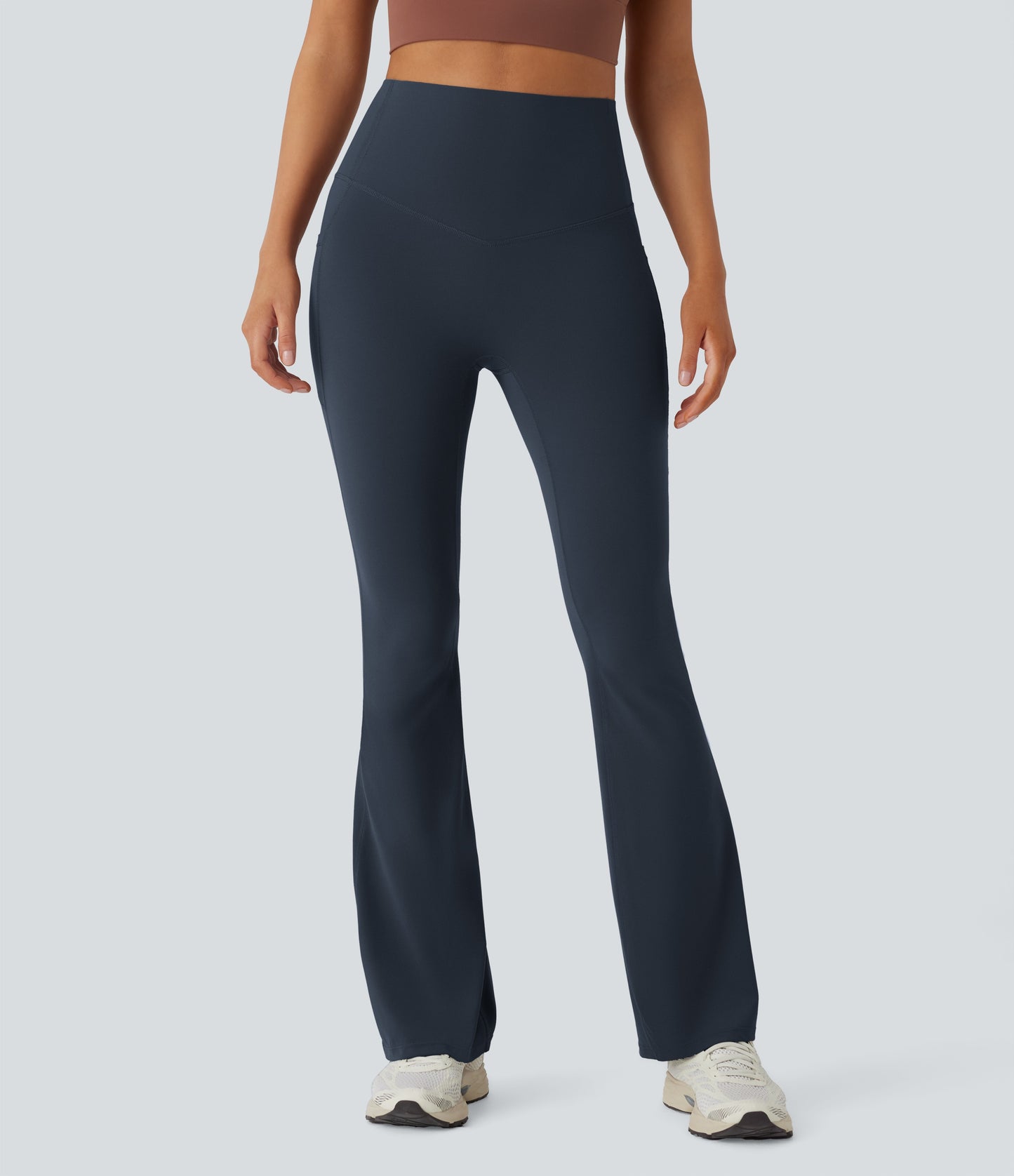 Mixio Ultra Sculpt High-Waisted Tummy Control Side Pocket Shaping Yoga Slight Flare Leggings(New And Limited)