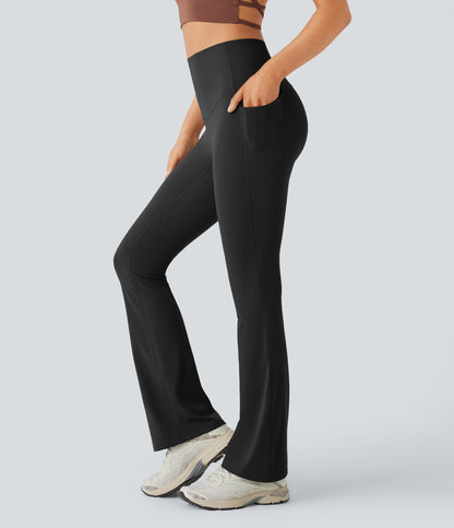 Mixio Ultra Sculpt High-Waisted Tummy Control Side Pocket Shaping Yoga Slight Flare Leggings(New And Limited)