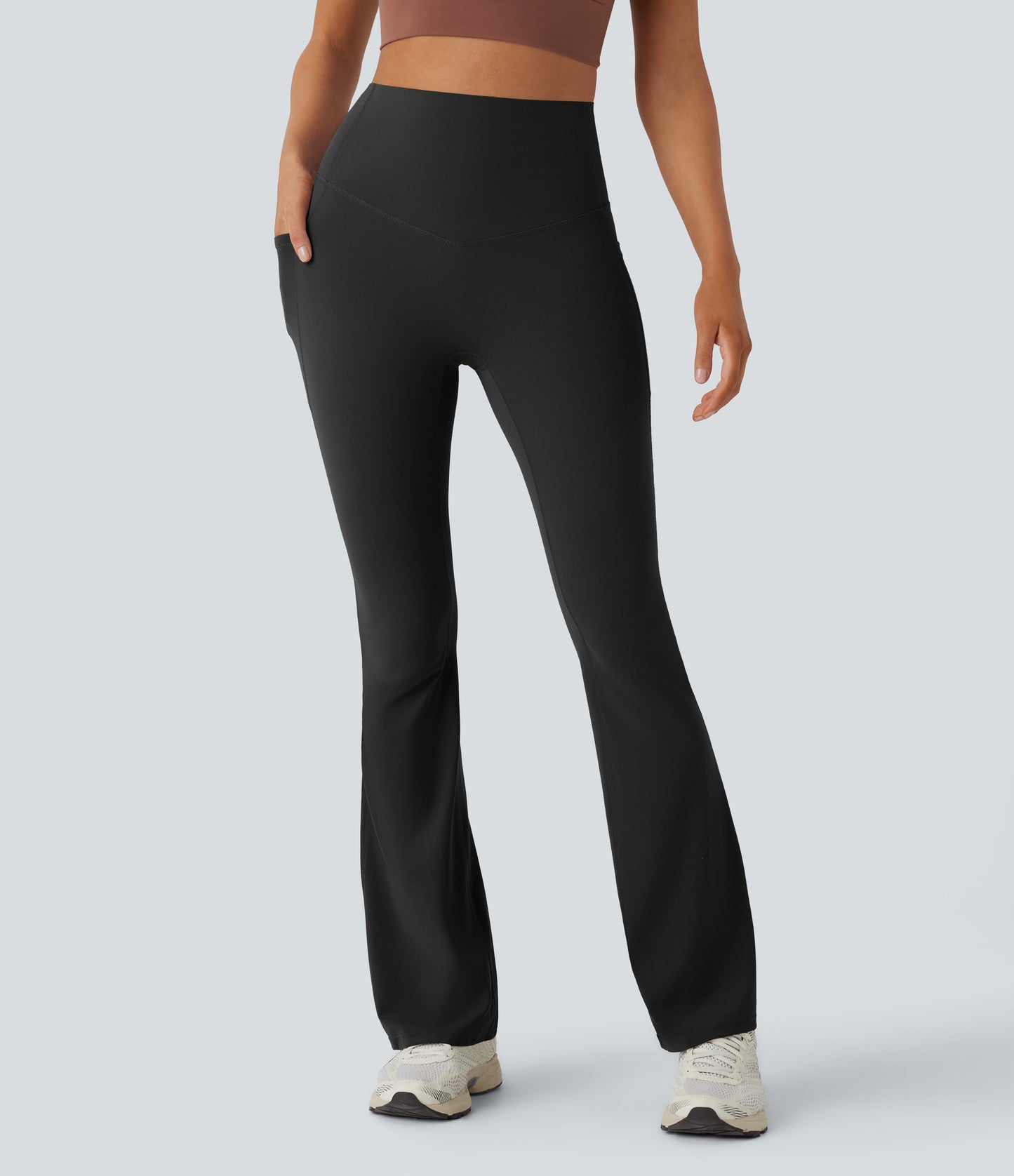 Mixio Ultra Sculpt High-Waisted Tummy Control Side Pocket Shaping Yoga Slight Flare Leggings(New And Limited)
