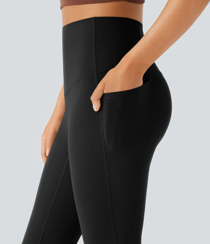 Mixio Ultra Sculpt High-Waisted Tummy Control Side Pocket Shaping Yoga Slight Flare Leggings(New And Limited)