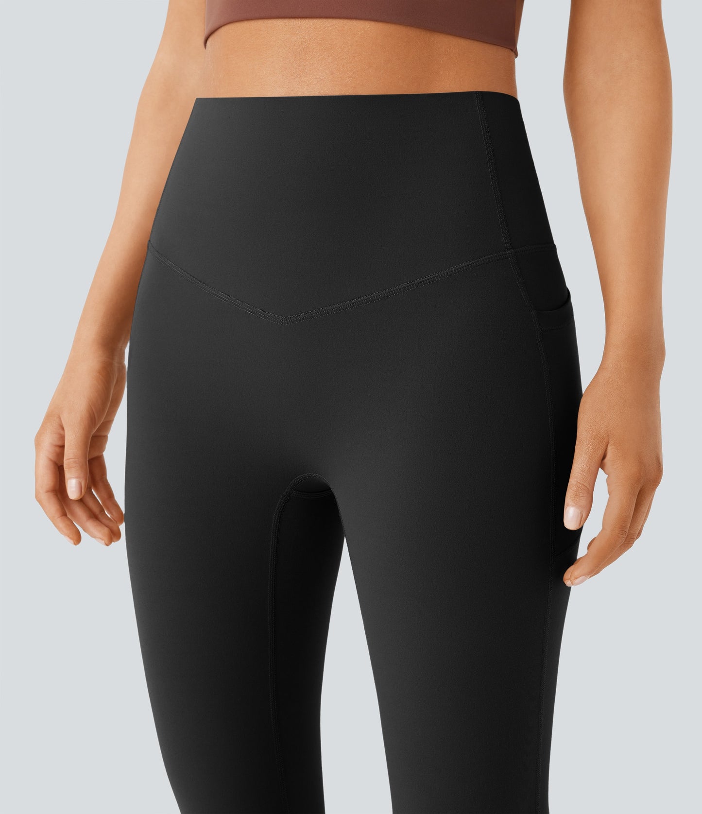 Mixio Ultra Sculpt High-Waisted Tummy Control Side Pocket Shaping Yoga Slight Flare Leggings(New And Limited)