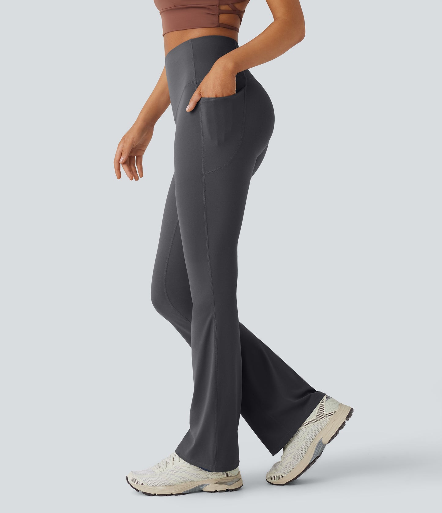 Mixio Ultra Sculpt High-Waisted Tummy Control Side Pocket Shaping Yoga Slight Flare Leggings(New And Limited)