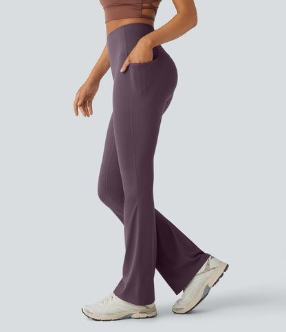 Mixio Ultra Sculpt High-Waisted Tummy Control Side Pocket Shaping Yoga Slight Flare Leggings(New And Limited)