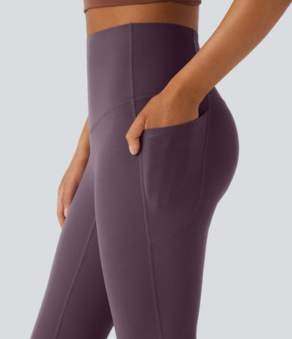 Mixio Ultra Sculpt High-Waisted Tummy Control Side Pocket Shaping Yoga Slight Flare Leggings(New And Limited)