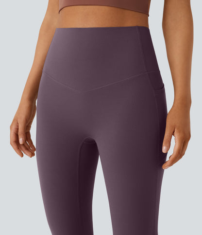 Mixio Ultra Sculpt High-Waisted Tummy Control Side Pocket Shaping Yoga Slight Flare Leggings(New And Limited)