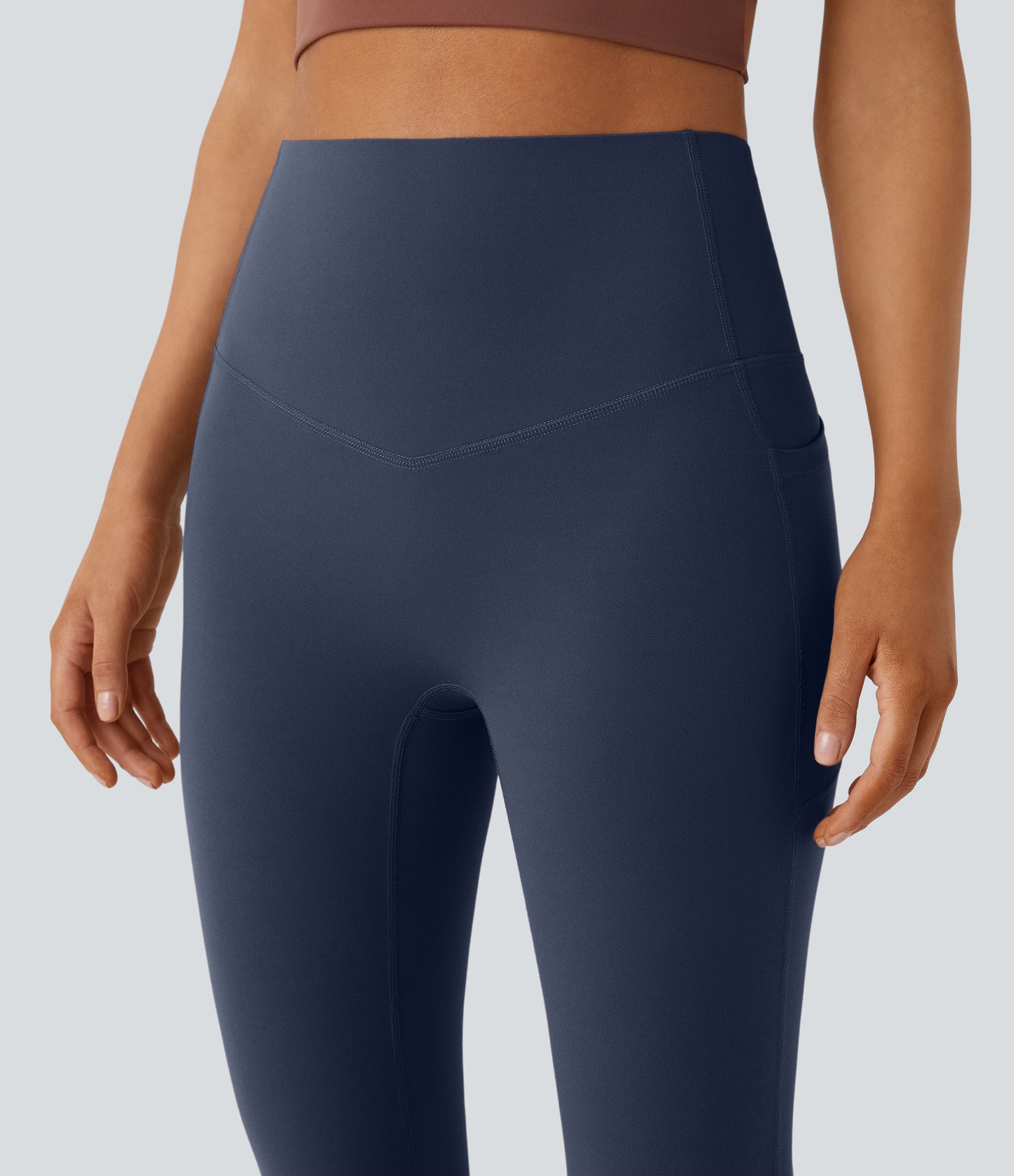Mixio Ultra Sculpt High-Waisted Tummy Control Side Pocket Shaping Yoga Slight Flare Leggings(New And Limited)
