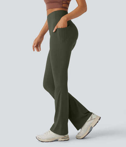 Mixio Ultra Sculpt High-Waisted Tummy Control Side Pocket Shaping Yoga Slight Flare Leggings(New And Limited)