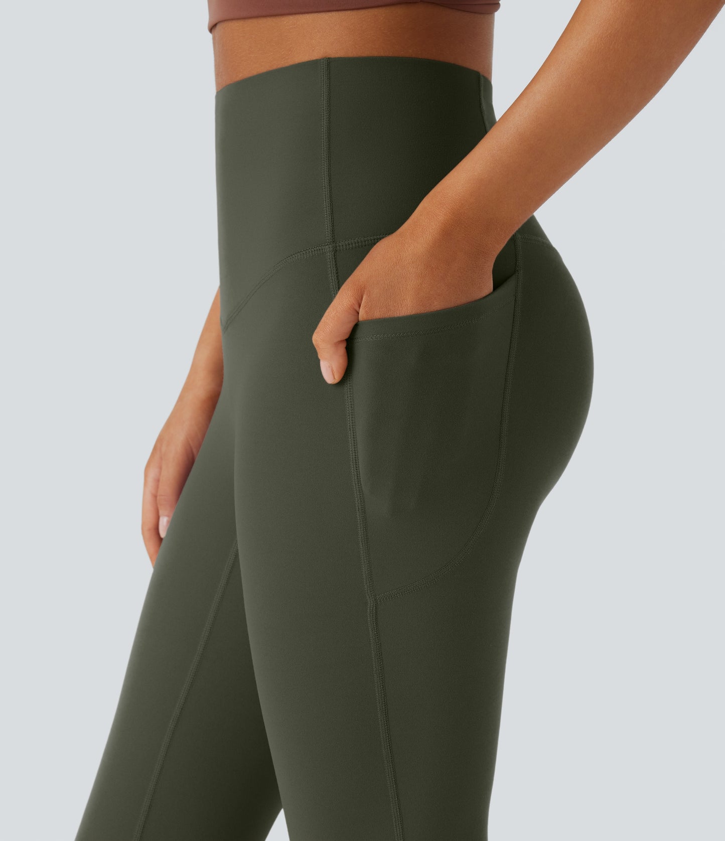 Mixio Ultra Sculpt High-Waisted Tummy Control Side Pocket Shaping Yoga Slight Flare Leggings(New And Limited)