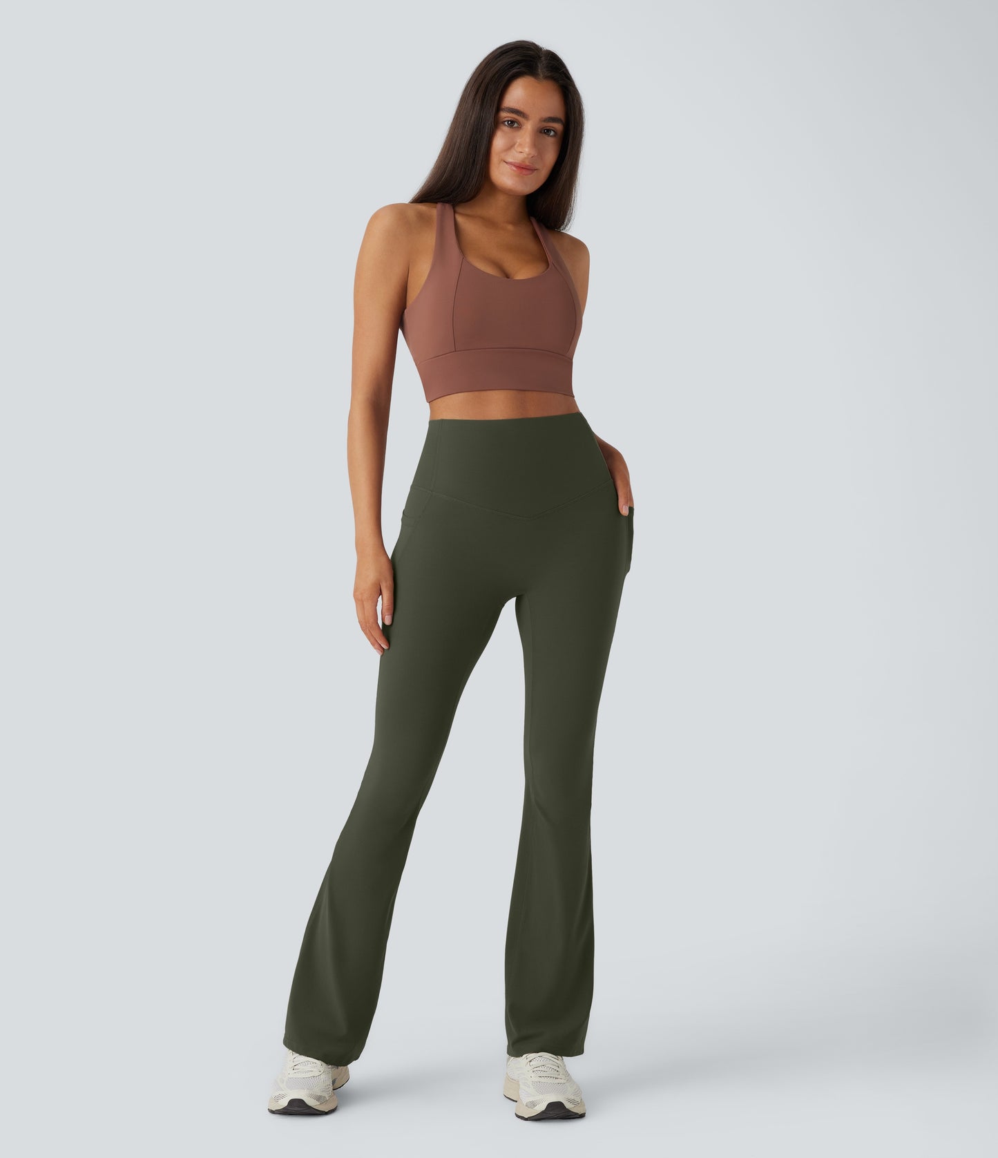 Mixio Ultra Sculpt High-Waisted Tummy Control Side Pocket Shaping Yoga Slight Flare Leggings(New And Limited)