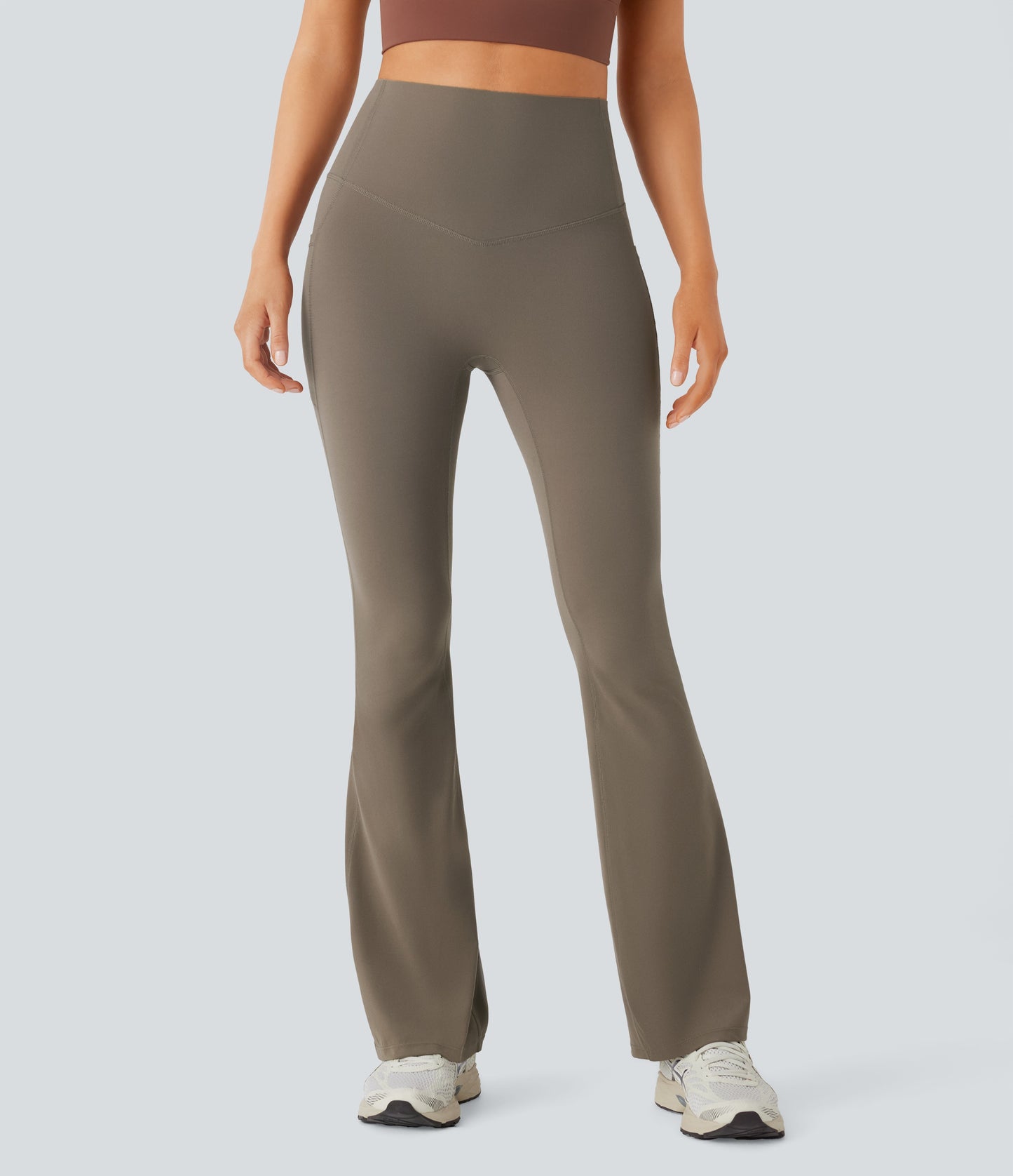 Mixio Ultra Sculpt High-Waisted Tummy Control Side Pocket Shaping Yoga Slight Flare Leggings(New And Limited)