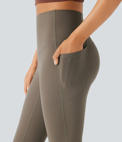 Mixio Ultra Sculpt High-Waisted Tummy Control Side Pocket Shaping Yoga Slight Flare Leggings(New And Limited)