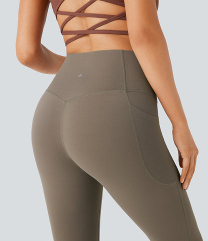 Mixio Ultra Sculpt High-Waisted Tummy Control Side Pocket Shaping Yoga Slight Flare Leggings(New And Limited)