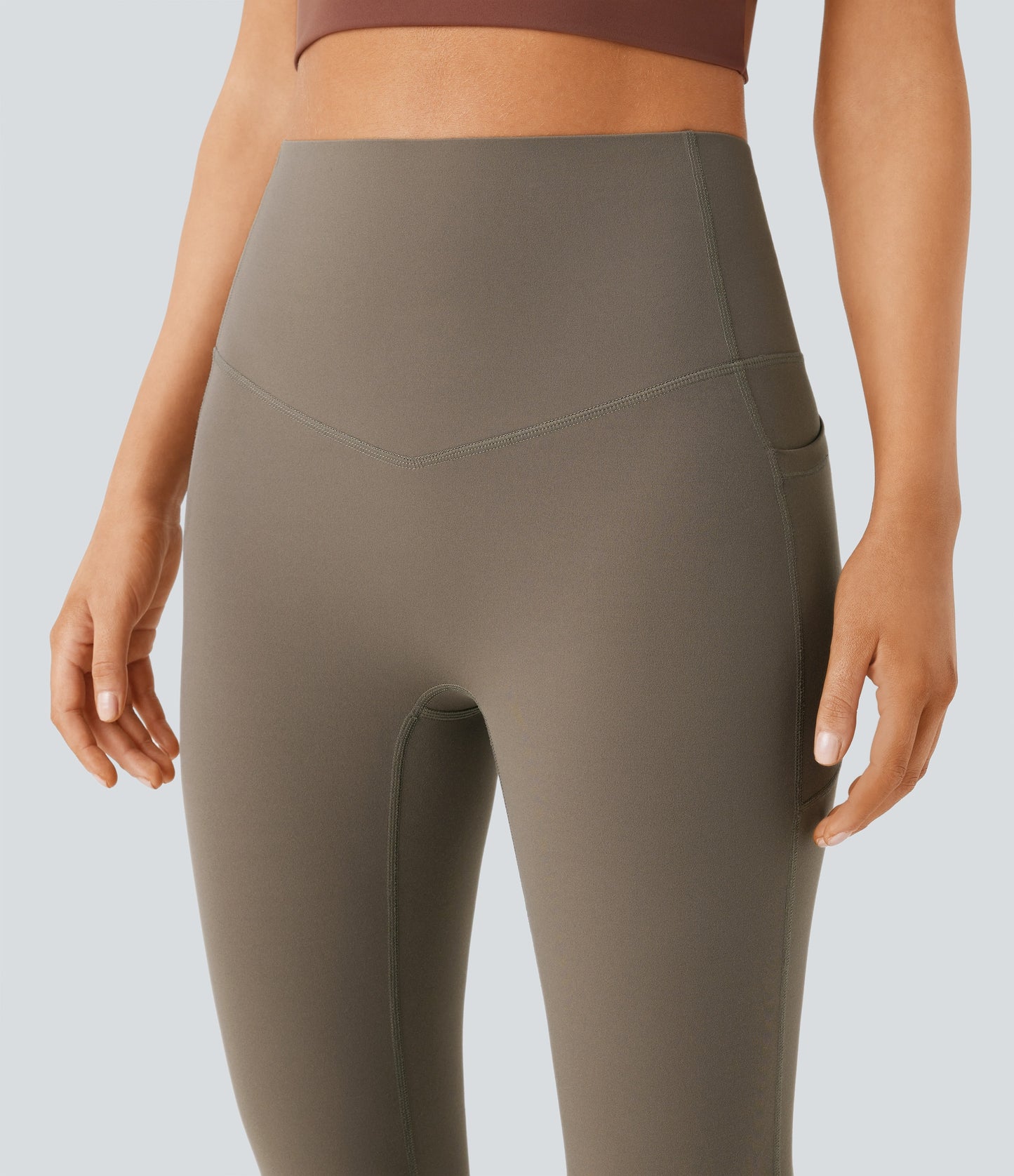 Mixio Ultra Sculpt High-Waisted Tummy Control Side Pocket Shaping Yoga Slight Flare Leggings(New And Limited)