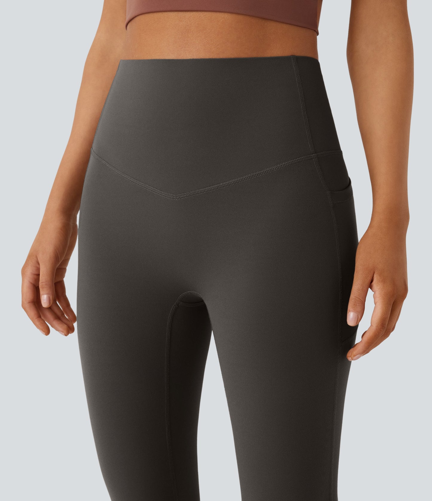 Mixio Ultra Sculpt High-Waisted Tummy Control Side Pocket Shaping Yoga Slight Flare Leggings(New And Limited)