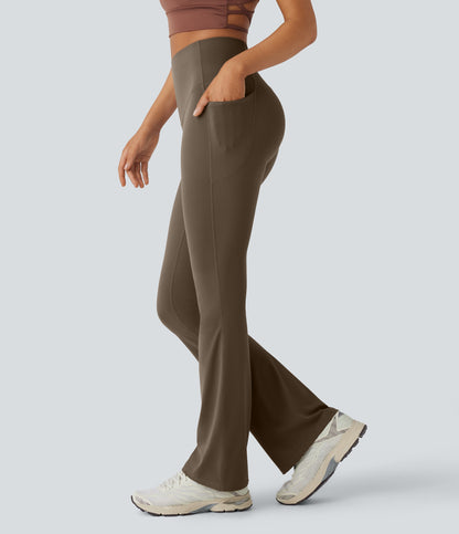 Mixio Ultra Sculpt High-Waisted Tummy Control Side Pocket Shaping Yoga Slight Flare Leggings(New And Limited)