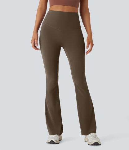 Mixio Ultra Sculpt High-Waisted Tummy Control Side Pocket Shaping Yoga Slight Flare Leggings(New And Limited)