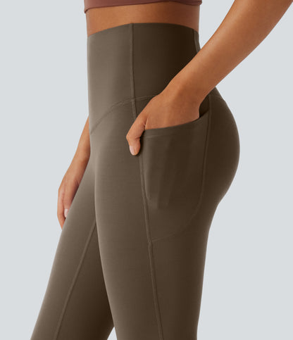 Mixio Ultra Sculpt High-Waisted Tummy Control Side Pocket Shaping Yoga Slight Flare Leggings(New And Limited)