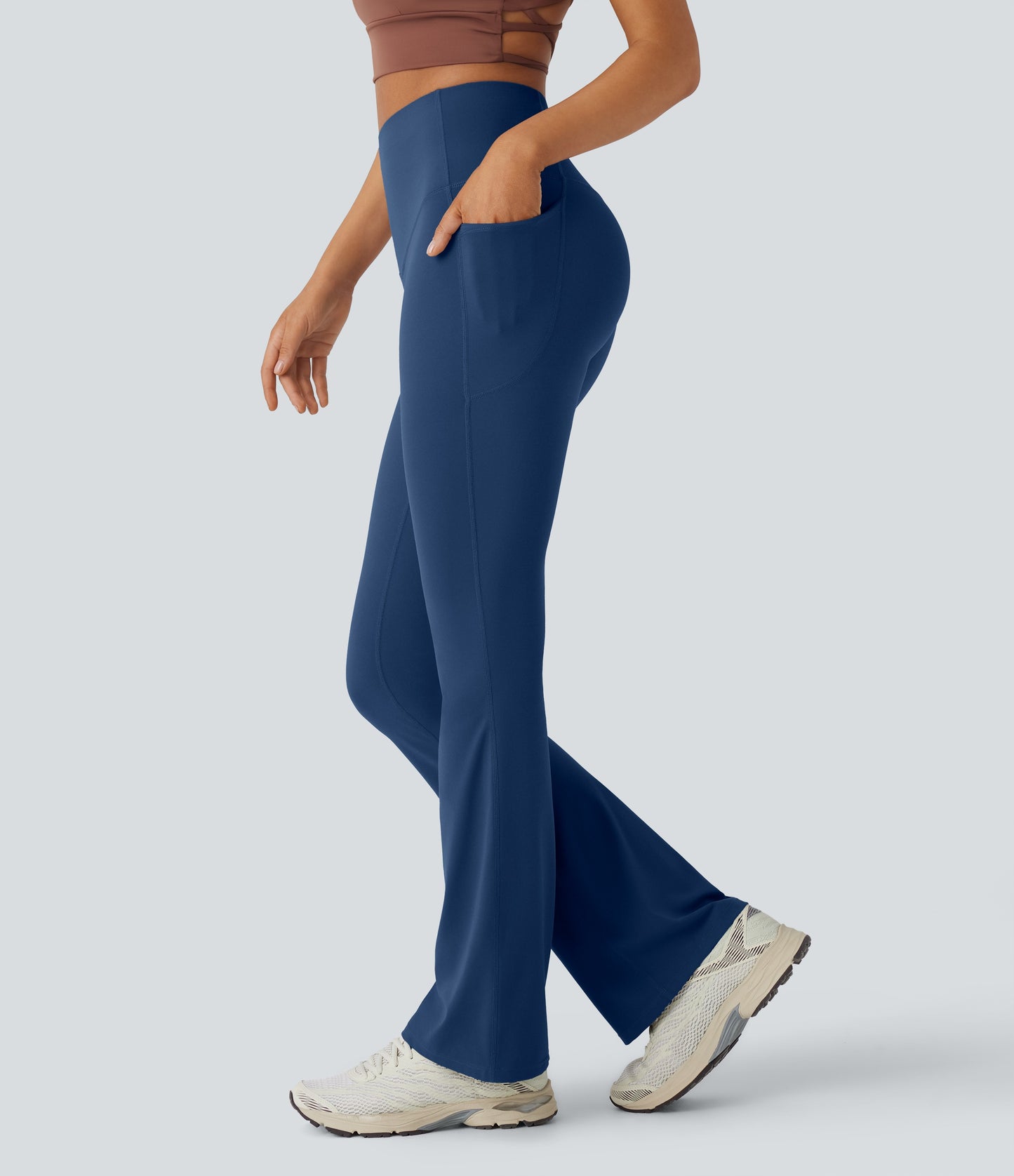 Mixio Ultra Sculpt High-Waisted Tummy Control Side Pocket Shaping Yoga Slight Flare Leggings(New And Limited)