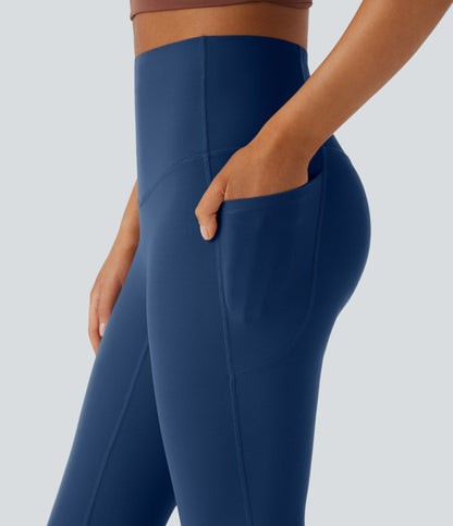 Mixio Ultra Sculpt High-Waisted Tummy Control Side Pocket Shaping Yoga Slight Flare Leggings(New And Limited)