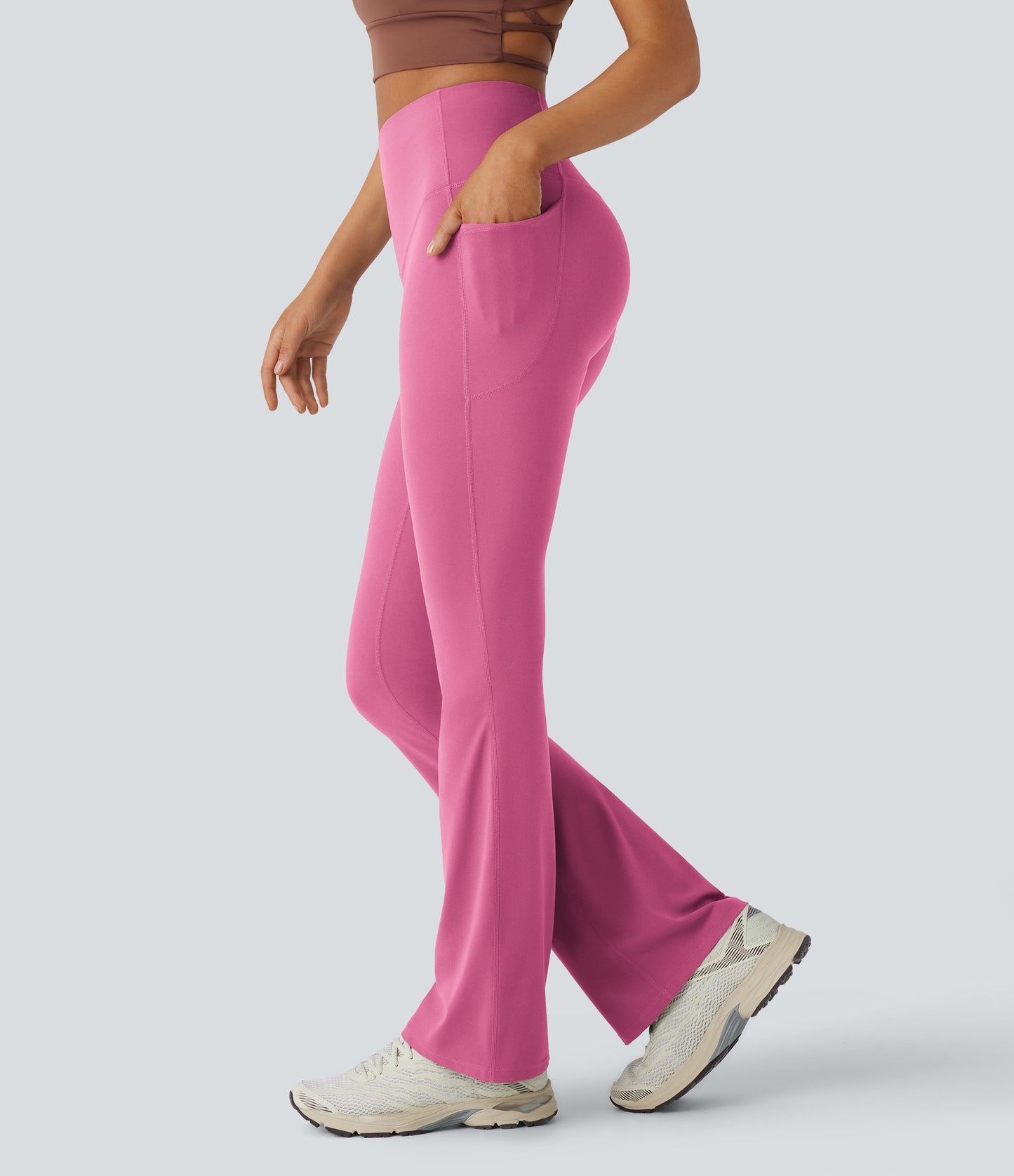 Mixio Ultra Sculpt High-Waisted Tummy Control Side Pocket Shaping Yoga Slight Flare Leggings(New And Limited)