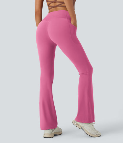 Mixio Ultra Sculpt High-Waisted Tummy Control Side Pocket Shaping Yoga Slight Flare Leggings(New And Limited)
