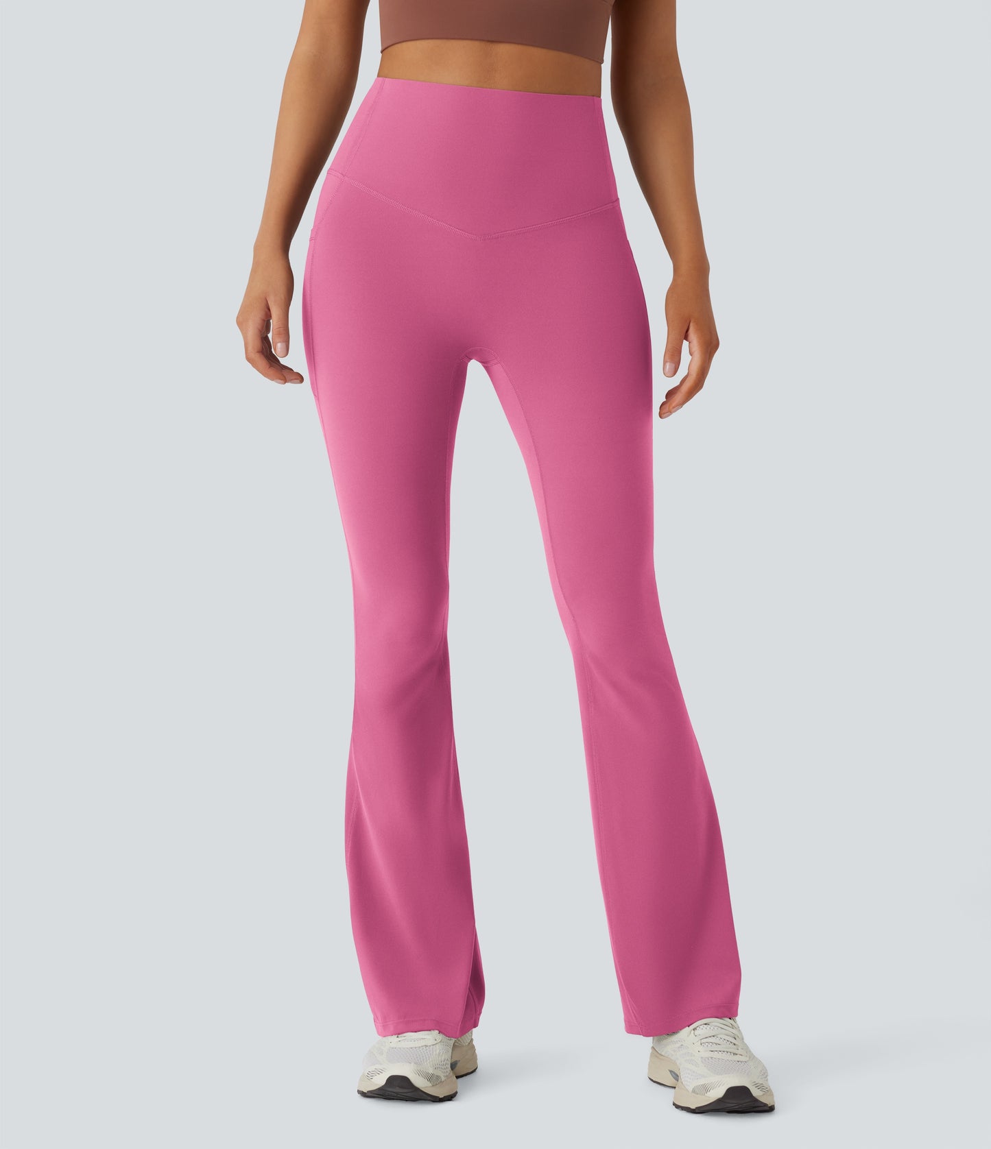 Mixio Ultra Sculpt High-Waisted Tummy Control Side Pocket Shaping Yoga Slight Flare Leggings(New And Limited)