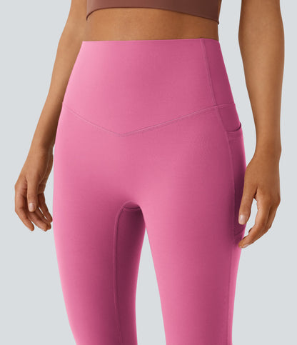 Mixio Ultra Sculpt High-Waisted Tummy Control Side Pocket Shaping Yoga Slight Flare Leggings(New And Limited)