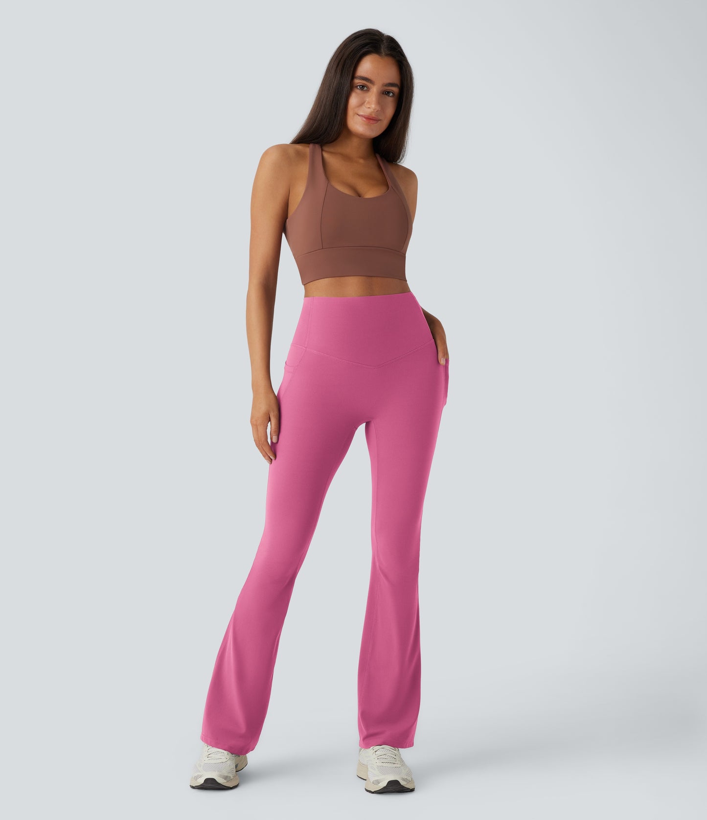 Mixio Ultra Sculpt High-Waisted Tummy Control Side Pocket Shaping Yoga Slight Flare Leggings(New And Limited)