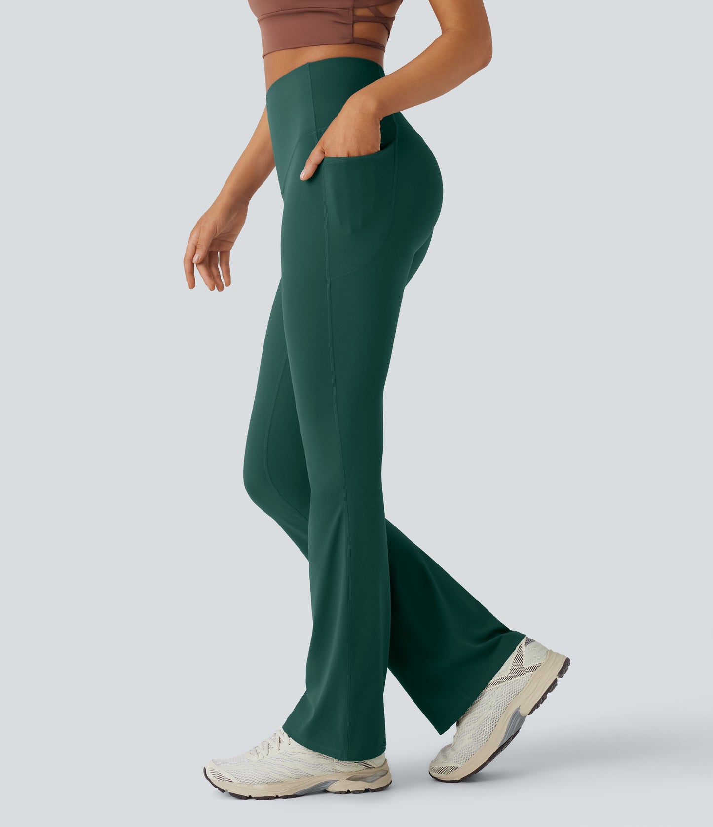 Mixio Ultra Sculpt High-Waisted Tummy Control Side Pocket Shaping Yoga Slight Flare Leggings(New And Limited)