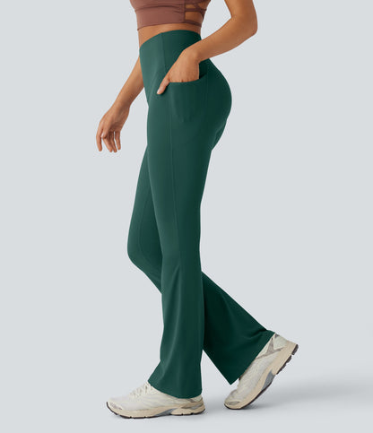 Mixio Ultra Sculpt High-Waisted Tummy Control Side Pocket Shaping Yoga Slight Flare Leggings(New And Limited)