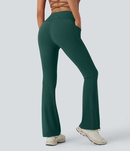 Mixio Ultra Sculpt High-Waisted Tummy Control Side Pocket Shaping Yoga Slight Flare Leggings(New And Limited)