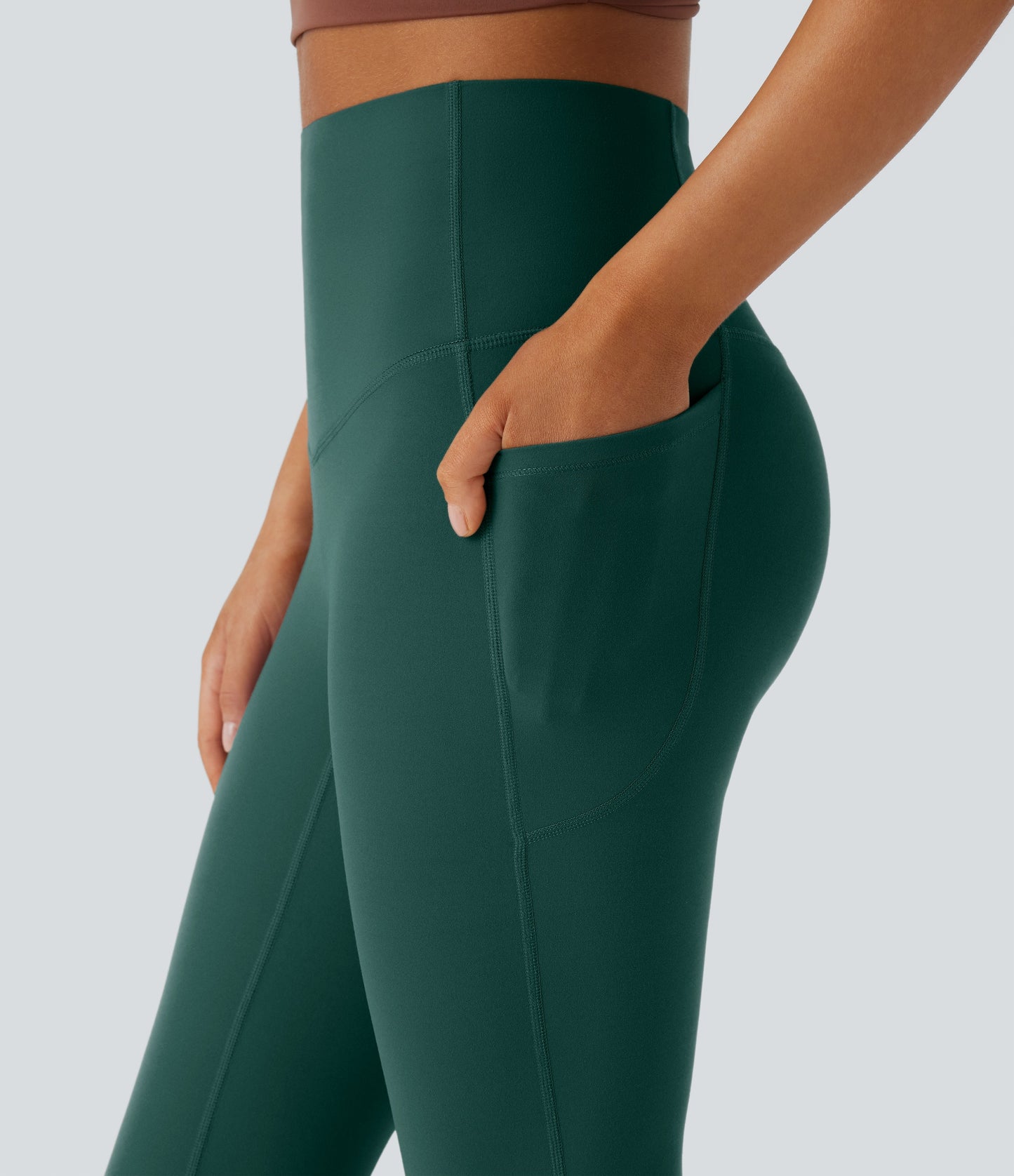 Mixio Ultra Sculpt High-Waisted Tummy Control Side Pocket Shaping Yoga Slight Flare Leggings(New And Limited)