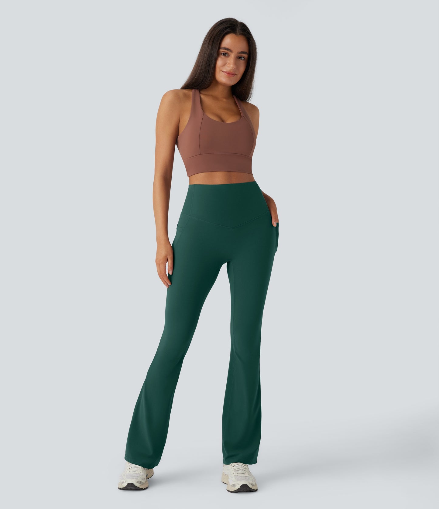 Mixio Ultra Sculpt High-Waisted Tummy Control Side Pocket Shaping Yoga Slight Flare Leggings(New And Limited)