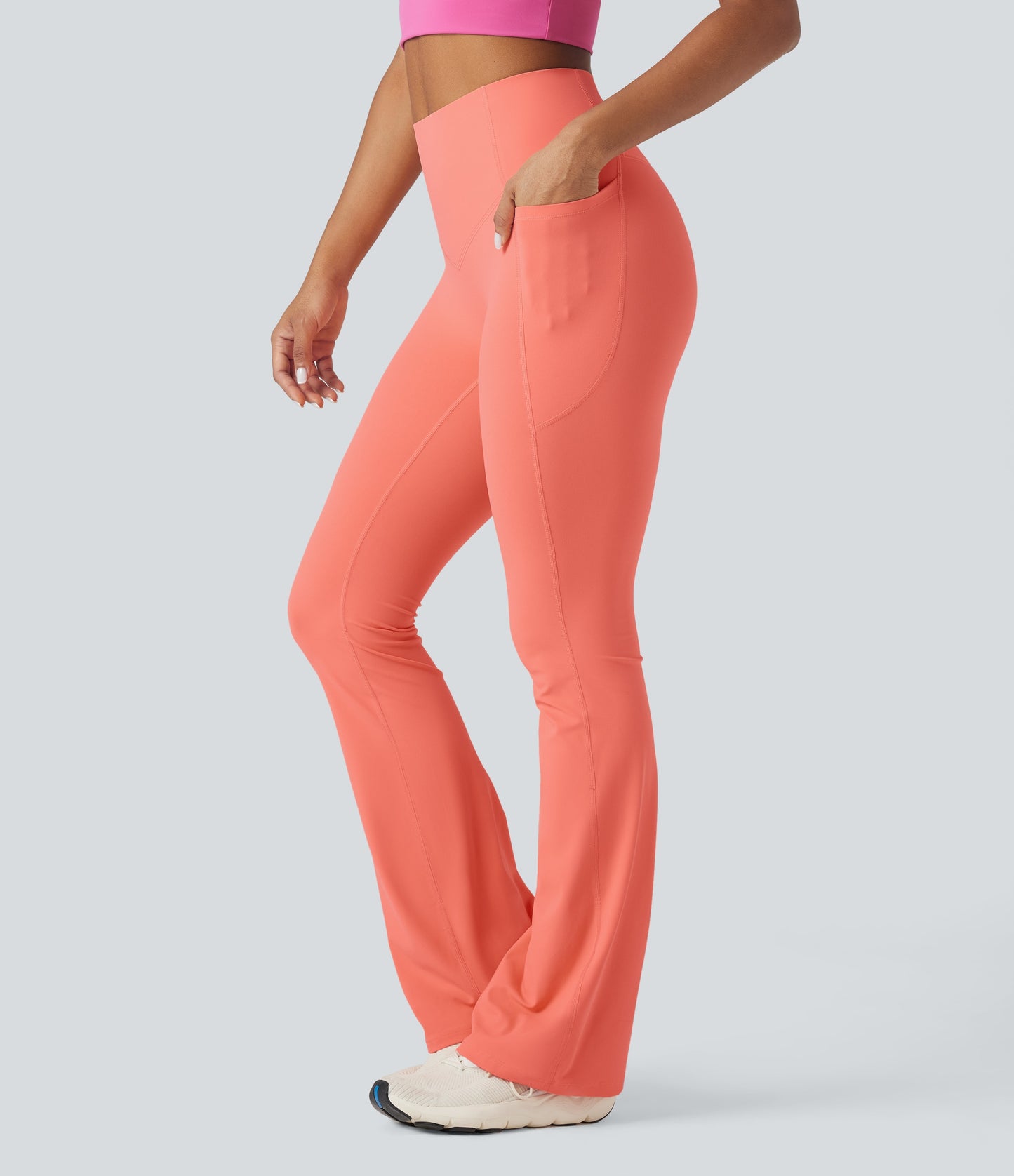 Mixio Ultra Sculpt High-Waisted Tummy Control Side Pocket Shaping Yoga Slight Flare Leggings(New And Limited)