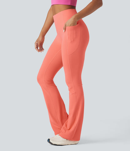 Mixio Ultra Sculpt High-Waisted Tummy Control Side Pocket Shaping Yoga Slight Flare Leggings(New And Limited)