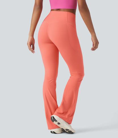 Mixio Ultra Sculpt High-Waisted Tummy Control Side Pocket Shaping Yoga Slight Flare Leggings(New And Limited)